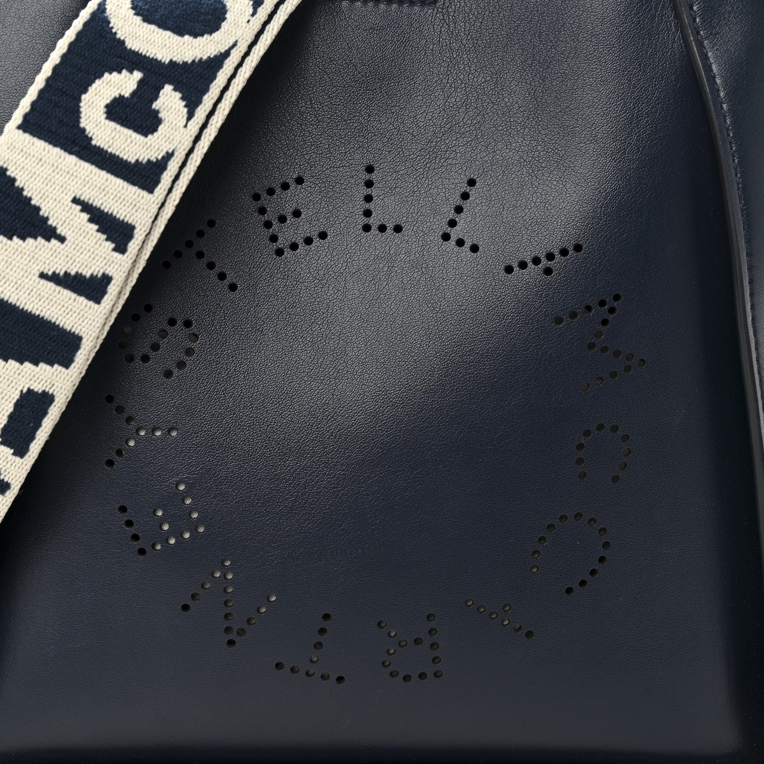 Stella McCartney Eco Alter Nappa Perforated Logo Mini Crossbody Navy 7 of 10