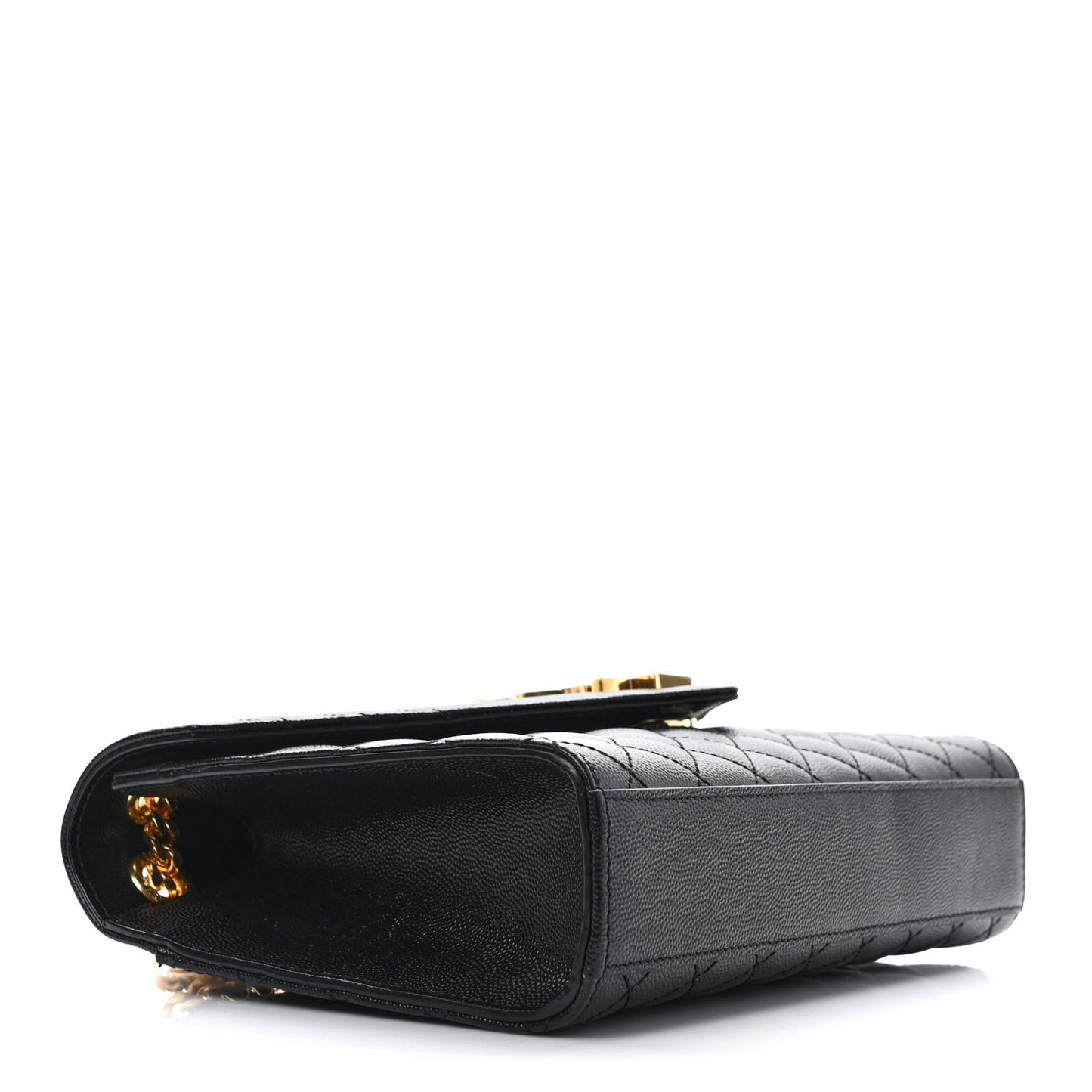 Grain De Poudre Textured Mixed Matelasse Triquilt Medium Monogram Satchel Black