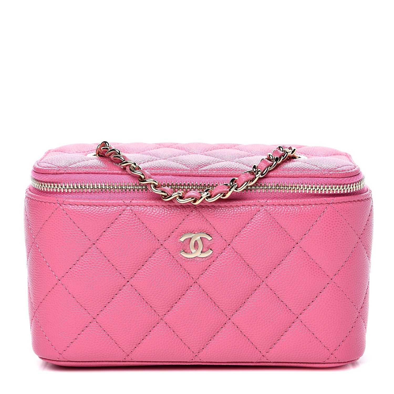 Chanel Caviar Quilted Small Vanity Case With Chain Pink 1 of 9