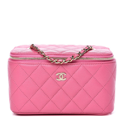 Chanel Caviar Quilted Small Vanity Case With Chain Pink 1 of 9