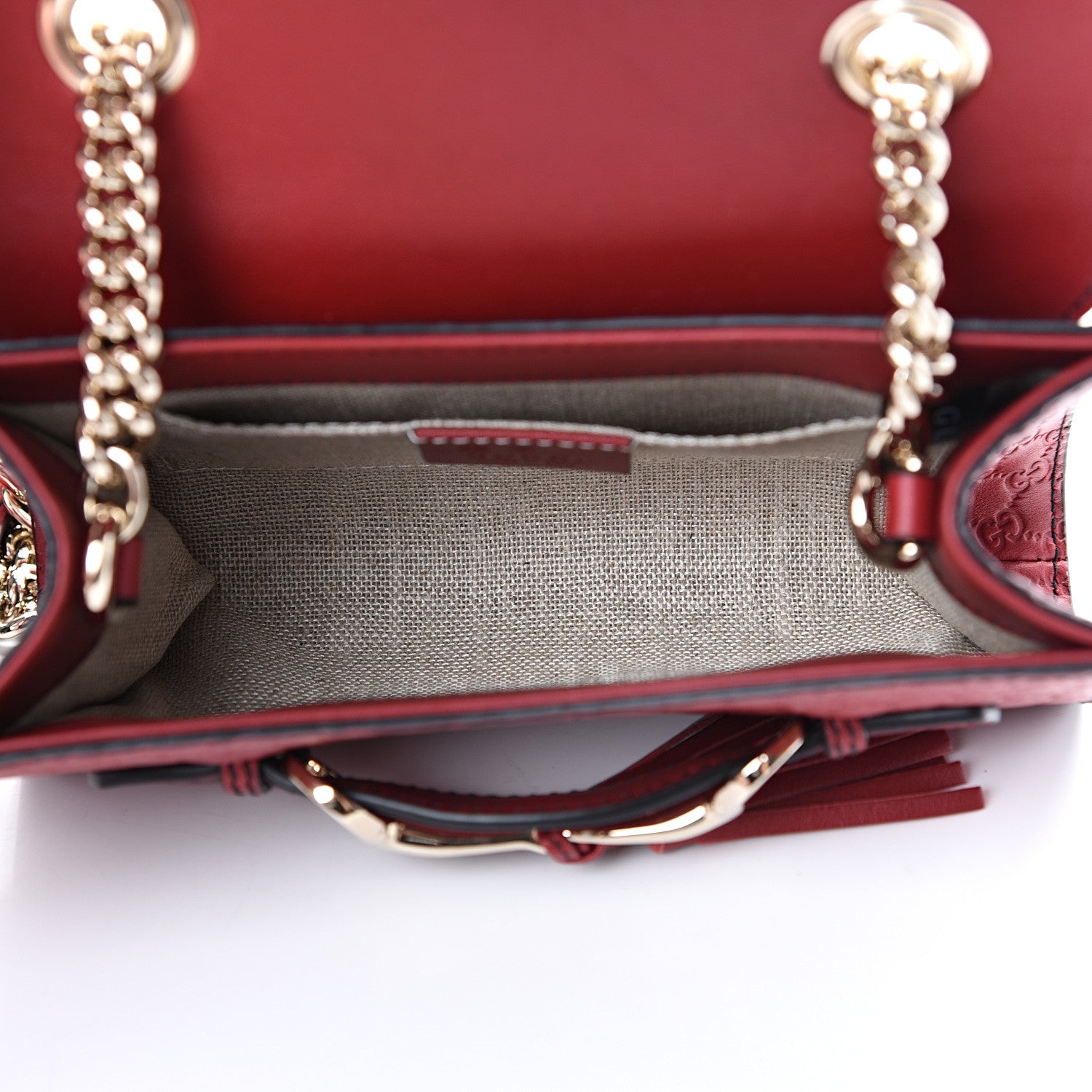 Gucci Soft Microguccissima Mini Emily Chain Shoulder Bag Rosso 4 of 10