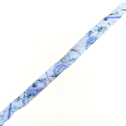 Hermes Silk Ex-Libris Les Parisiennes Twilly Ciel Turquoise Lavender 5 of 6