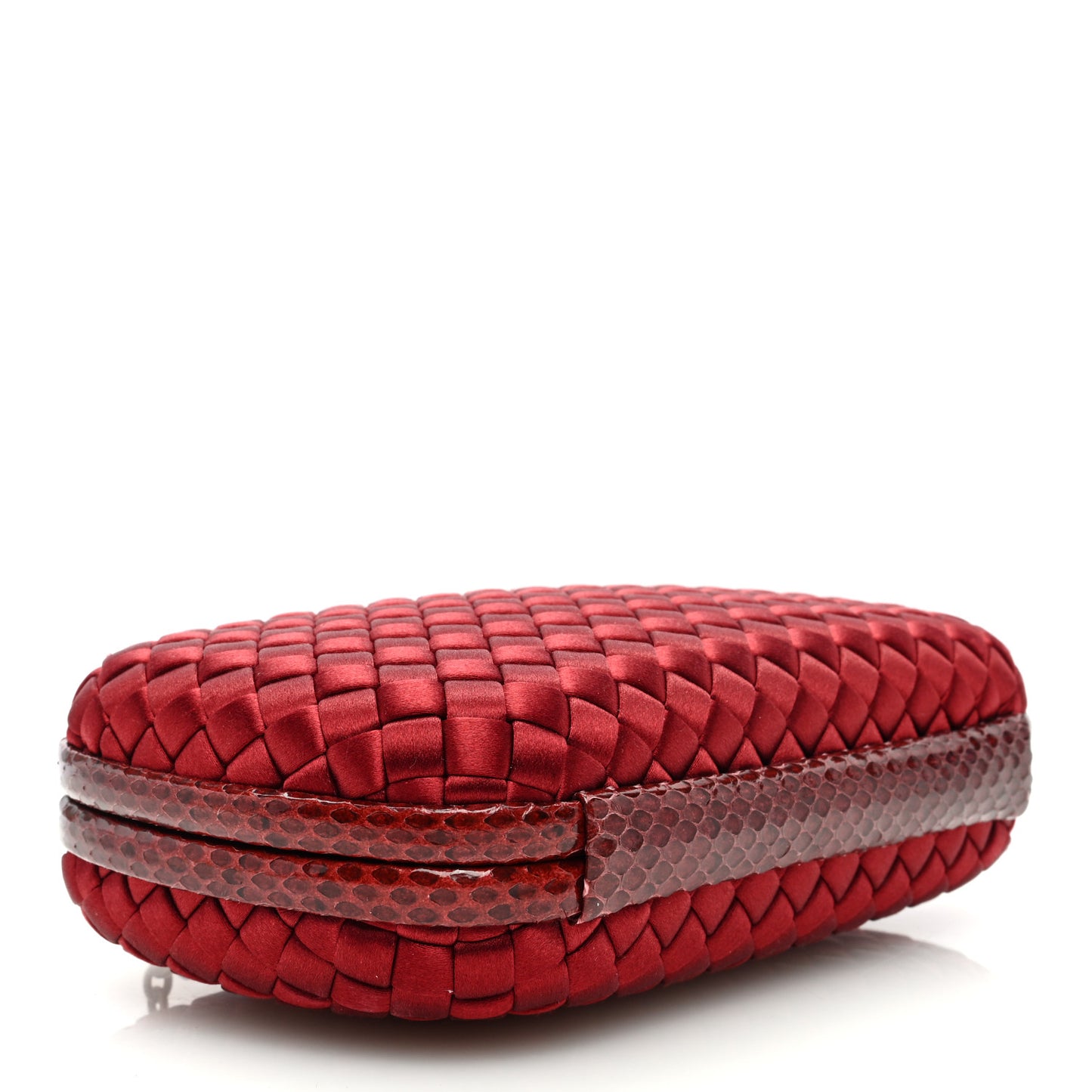 Satin Intreccio Impero Ayers Chain Knot Clutch Red