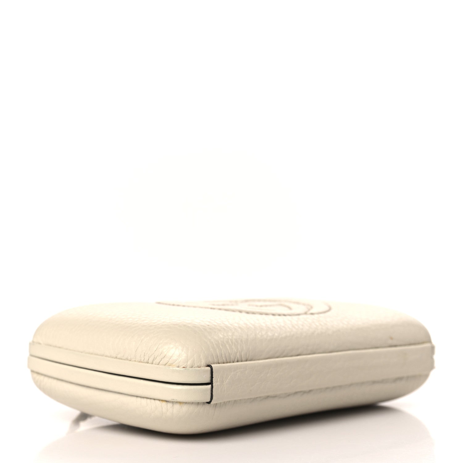 Gucci Pebbled Calfskin Soho Hard Case Clutch White 3 of 9