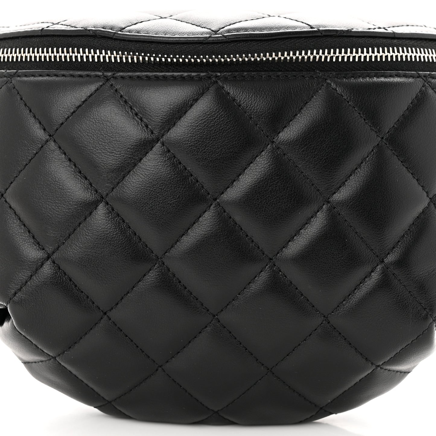 Calfskin Quilted Waist Belt Bag Black