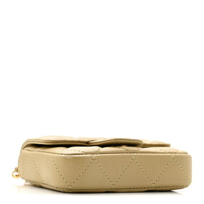 Chanel Lambskin Coco Enamel Quilted Mini Chain Belt Bag Light Green 4 of 12