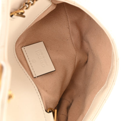 Gucci Calfskin Matelasse Super Mini GG Marmont Shoulder Bag White 5 of 10