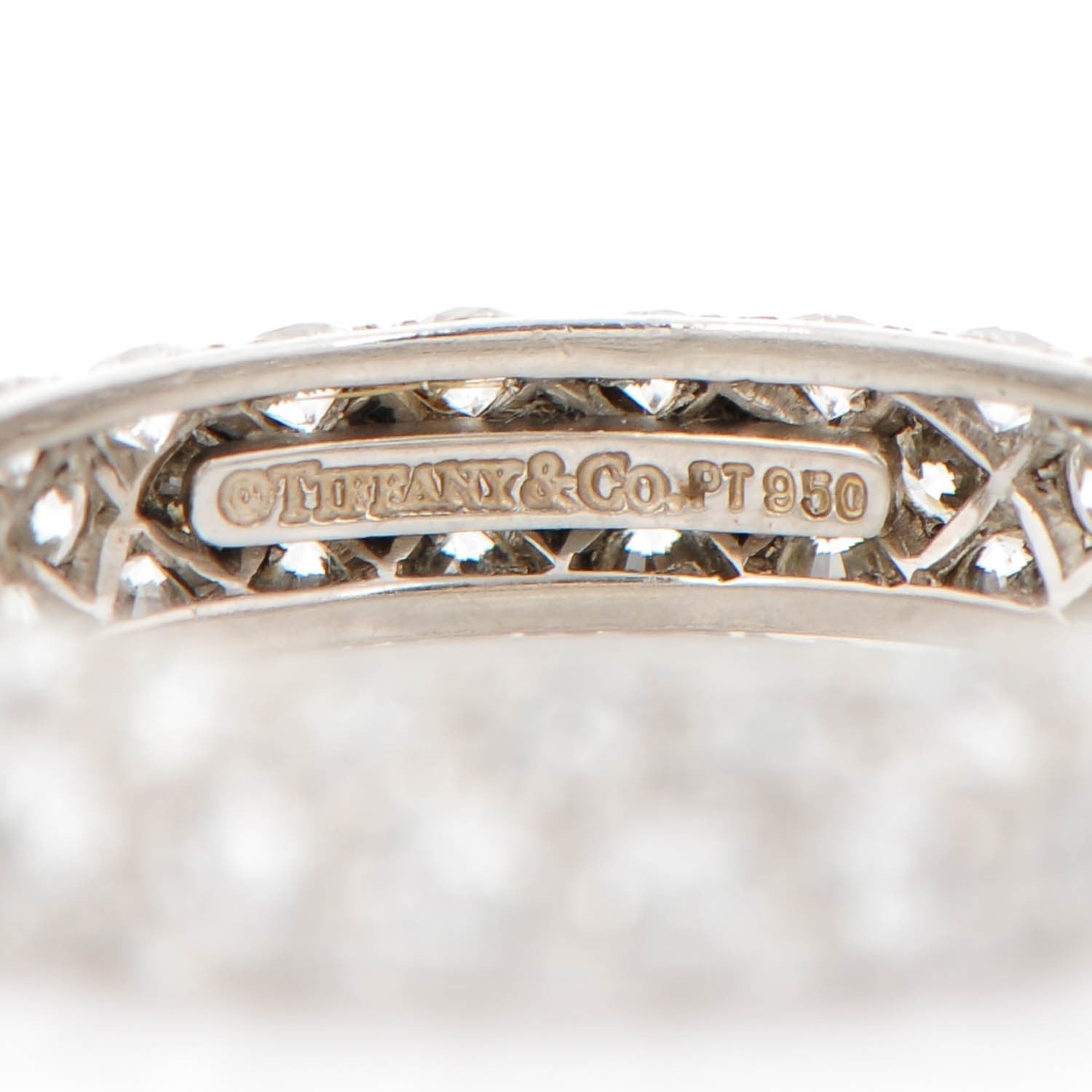 Tiffany Platinum Diamond Three Row Etoile Band Ring 4.25 3 of 4