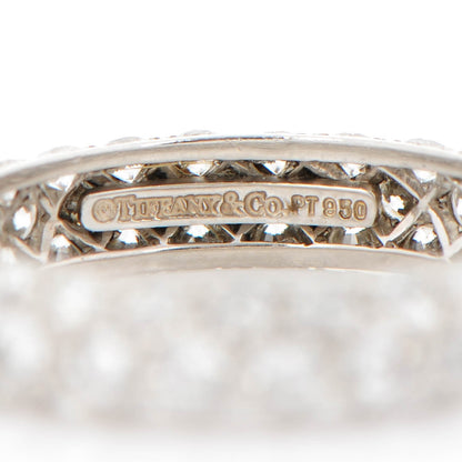 Tiffany Platinum Diamond Three Row Etoile Band Ring 4.25 3 of 4