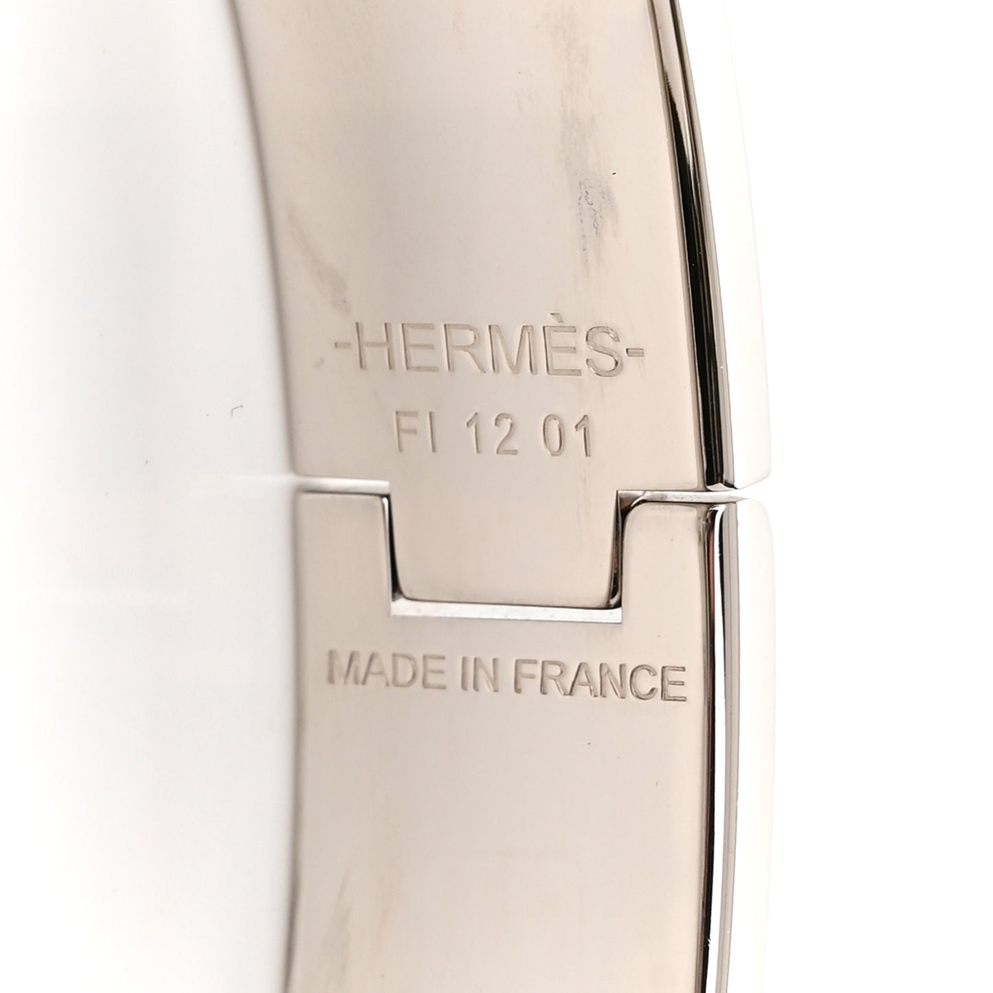 Enamel Narrow Clic Clac H Bracelet PM White