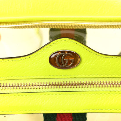 Gucci Vinyl Web Mini Ophidia Transparent Shoulder Bag Yellow Fluo 6 of 9