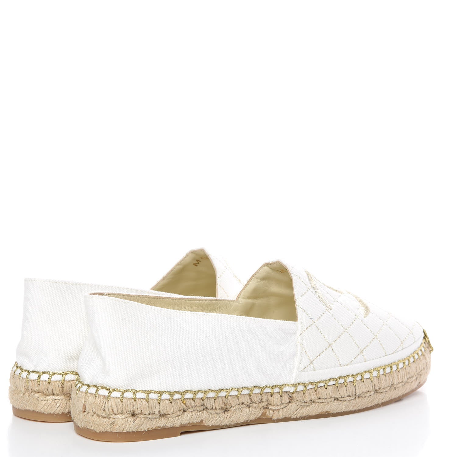 Chanel Fabric Biarritz CC Espadrilles 41 White Gold 4 of 11