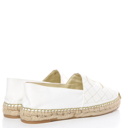 Chanel Fabric Biarritz CC Espadrilles 41 White Gold 4 of 11