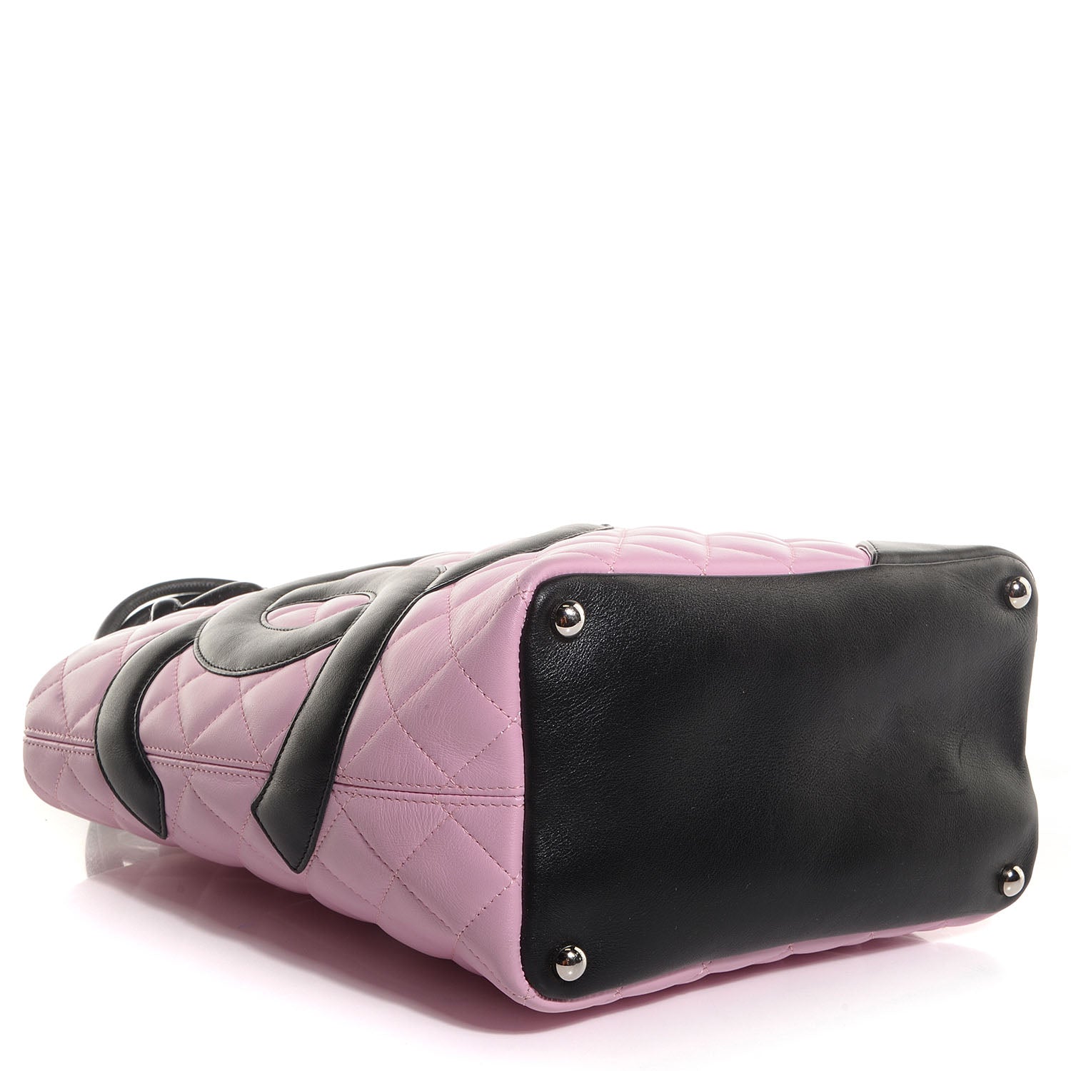 Chanel Calfskin Quilted Medium Cambon Tote Pink Black 4 of 7
