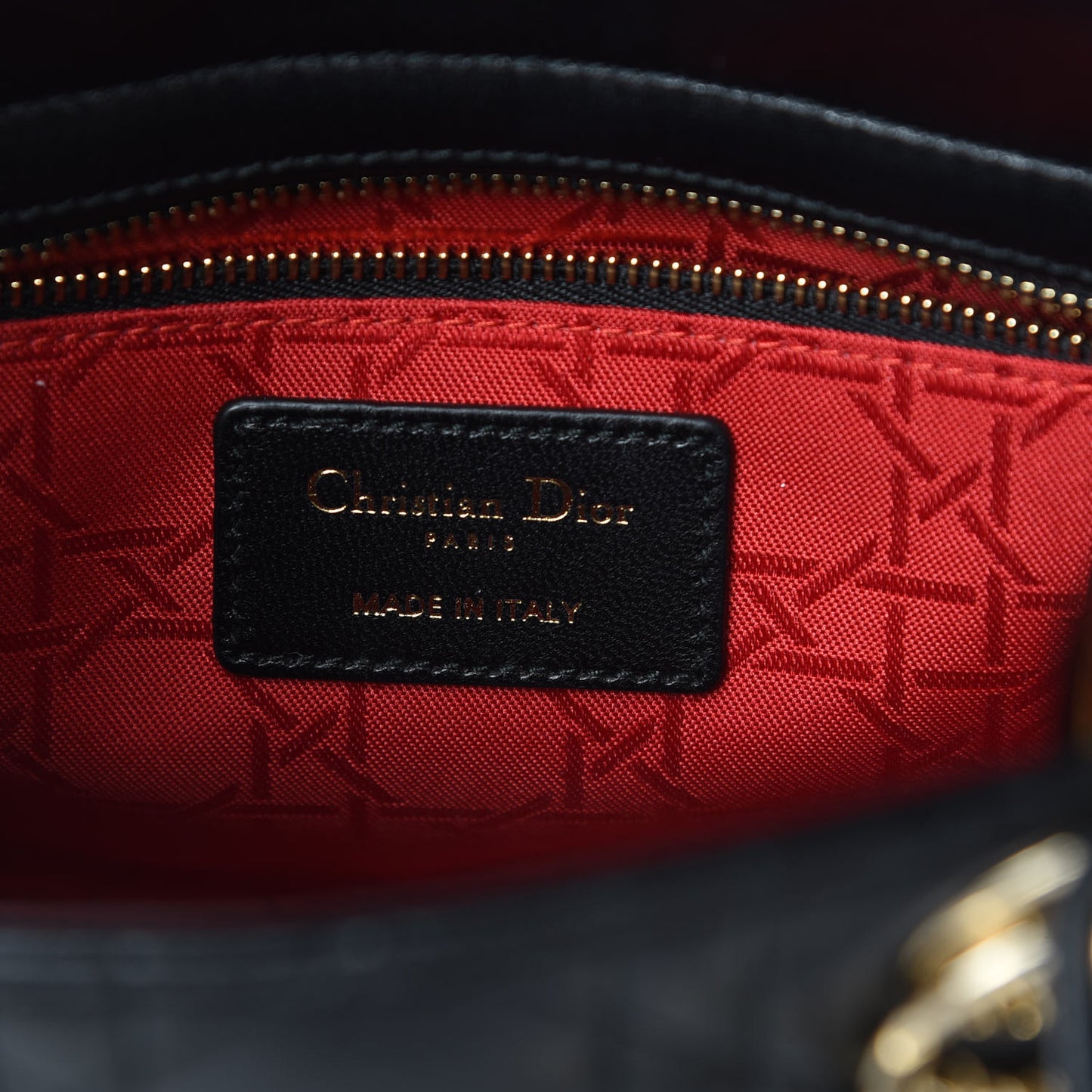 Lambskin Cannage Small Lucky Badges My Lady Dior Black
