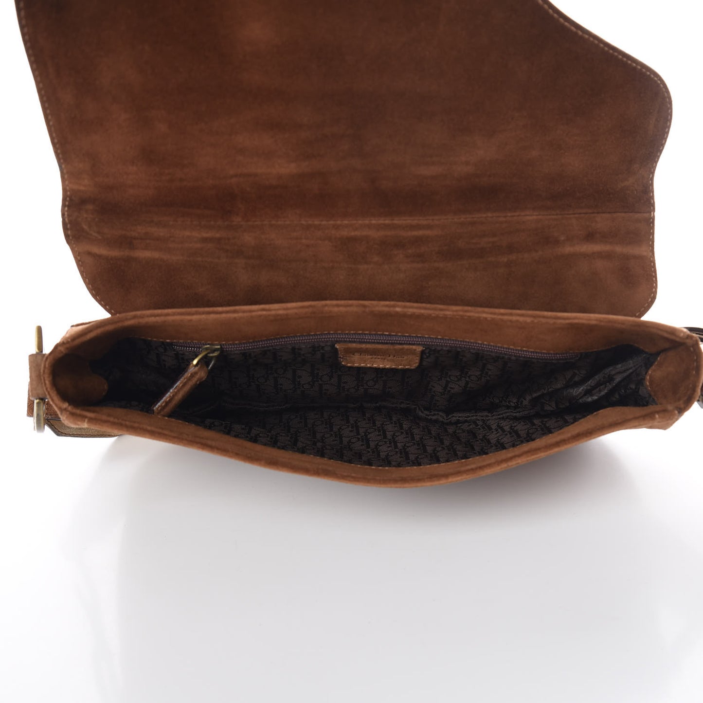 Suede Pony Hair Saddle Bag Brown