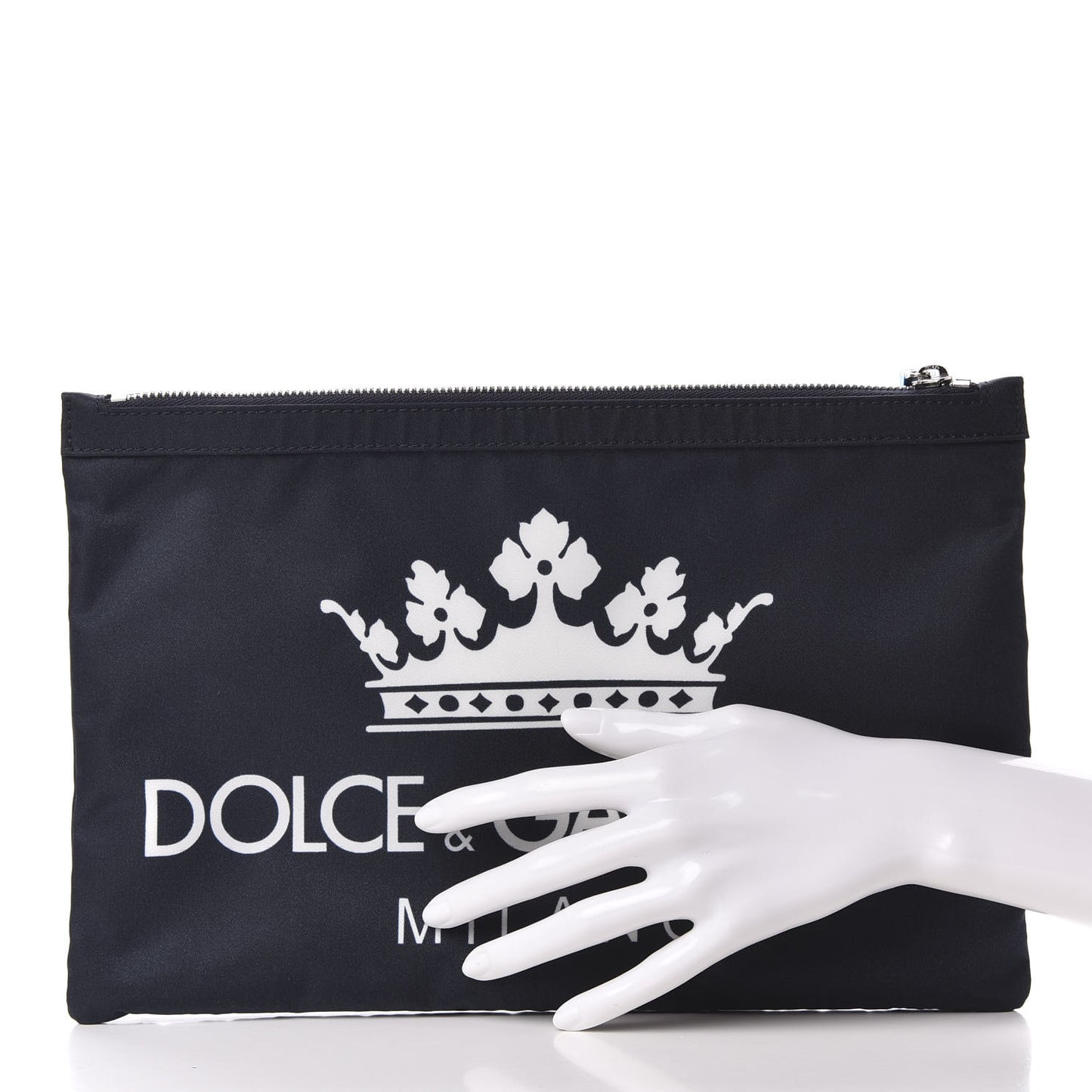 Nylon Logo Crown Pouch Blue