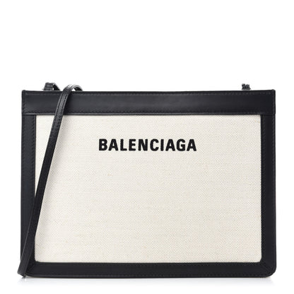 Balenciaga Cotton Canvas Pochette Crossbody Bag Black 1 of 10