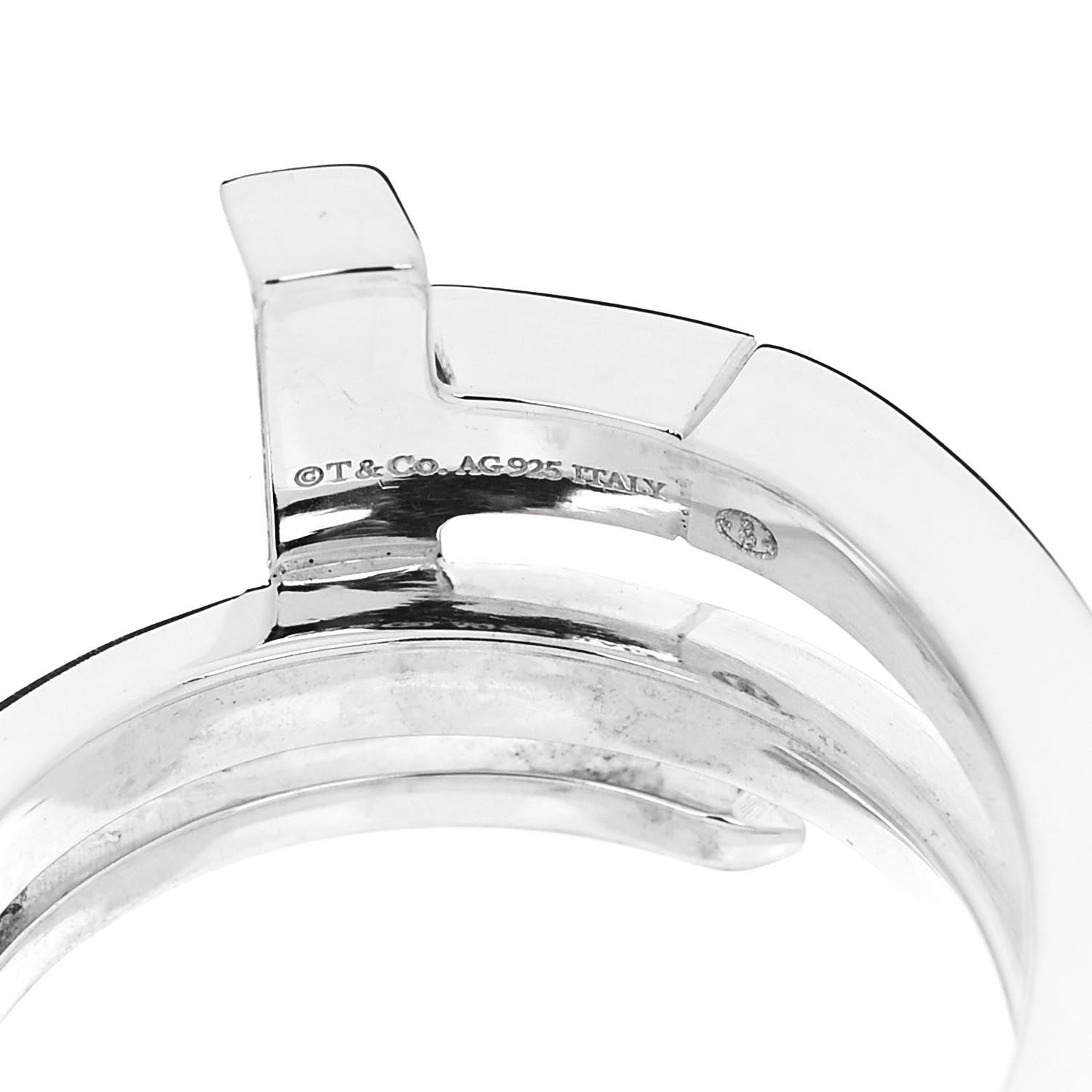 Tiffany Sterling Silver T Square Wrap Ring 50 5.25 4 of 4