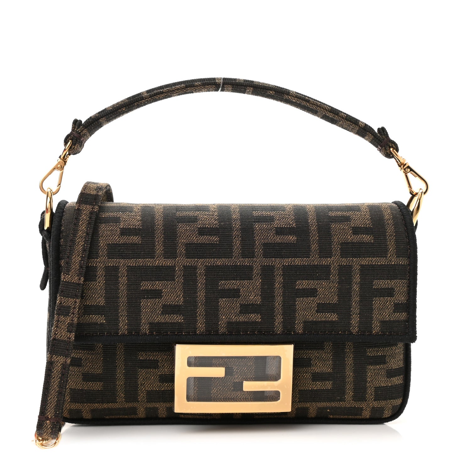 Fabric Jacquard FF 1974 Mini Baguette Tobacco Moro Black