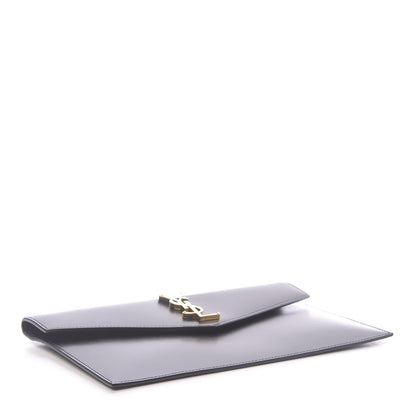 Saint Laurent Smooth Shiny Calfskin Monogram Uptown Pouch Black 4 of 7