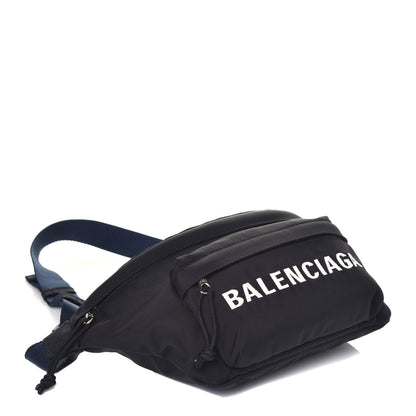 Balenciaga Recycled Sport Nylon Logo Embroidered Wheel Beltpack Black 4 of 9