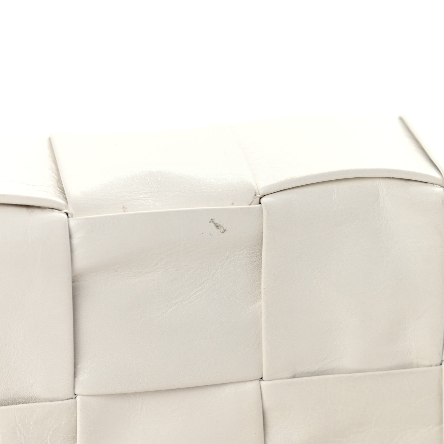 Bottega Veneta Lambskin Maxi Intrecciato Cassette Crossbody Bag White 11 of 16