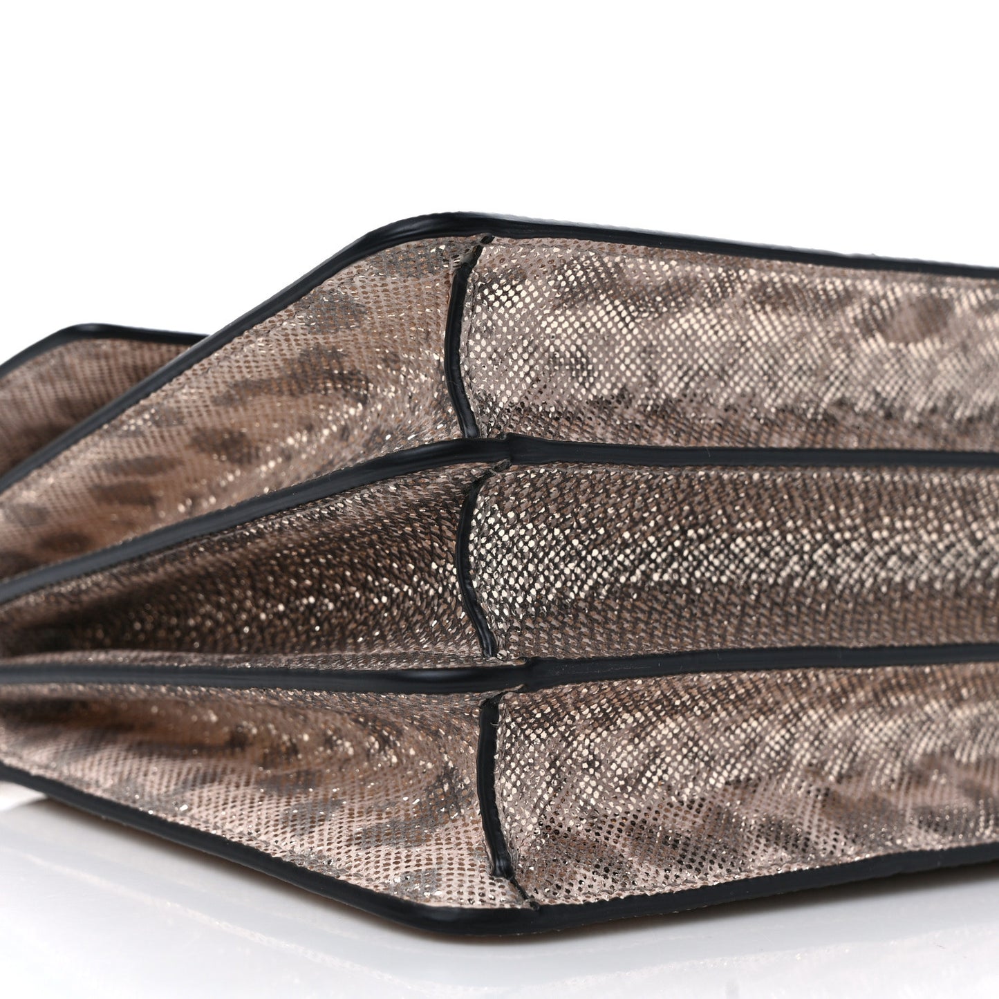 Metallic Karung Serpenti Forever Top Handle White Agate