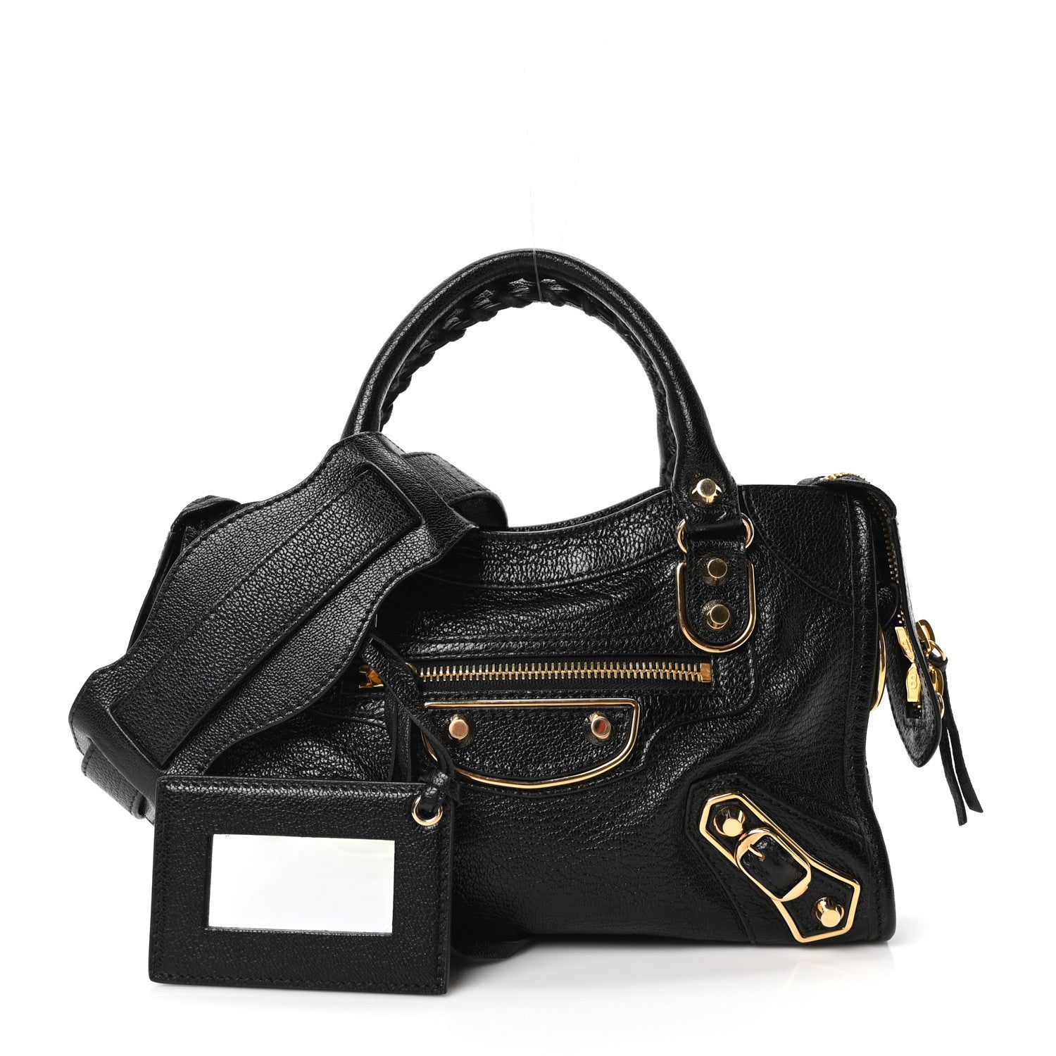 Balenciaga Chevre Gold Metallic Edge Hardware Mini City Black 3 of 11