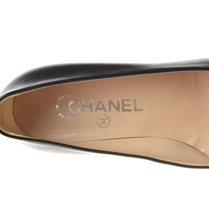 Chanel Lambskin Pearl CC Cap Toe Pump 36.5 Black 8 of 12