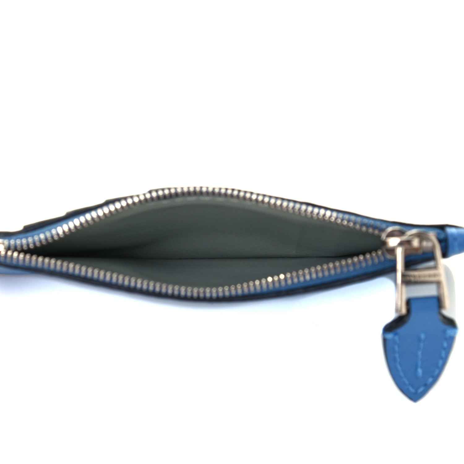Burberry Calfskin Somerset Coin Case Card Holder Blue Grey 5 of 8