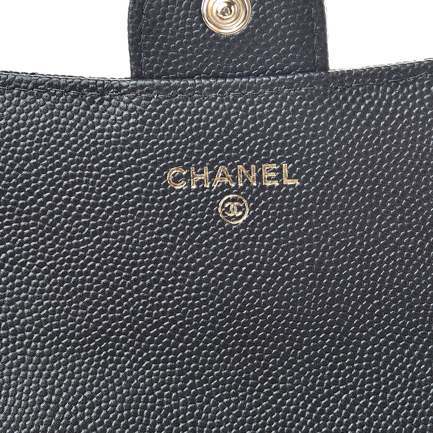 Caviar Quilted Medium Flap Wallet Black