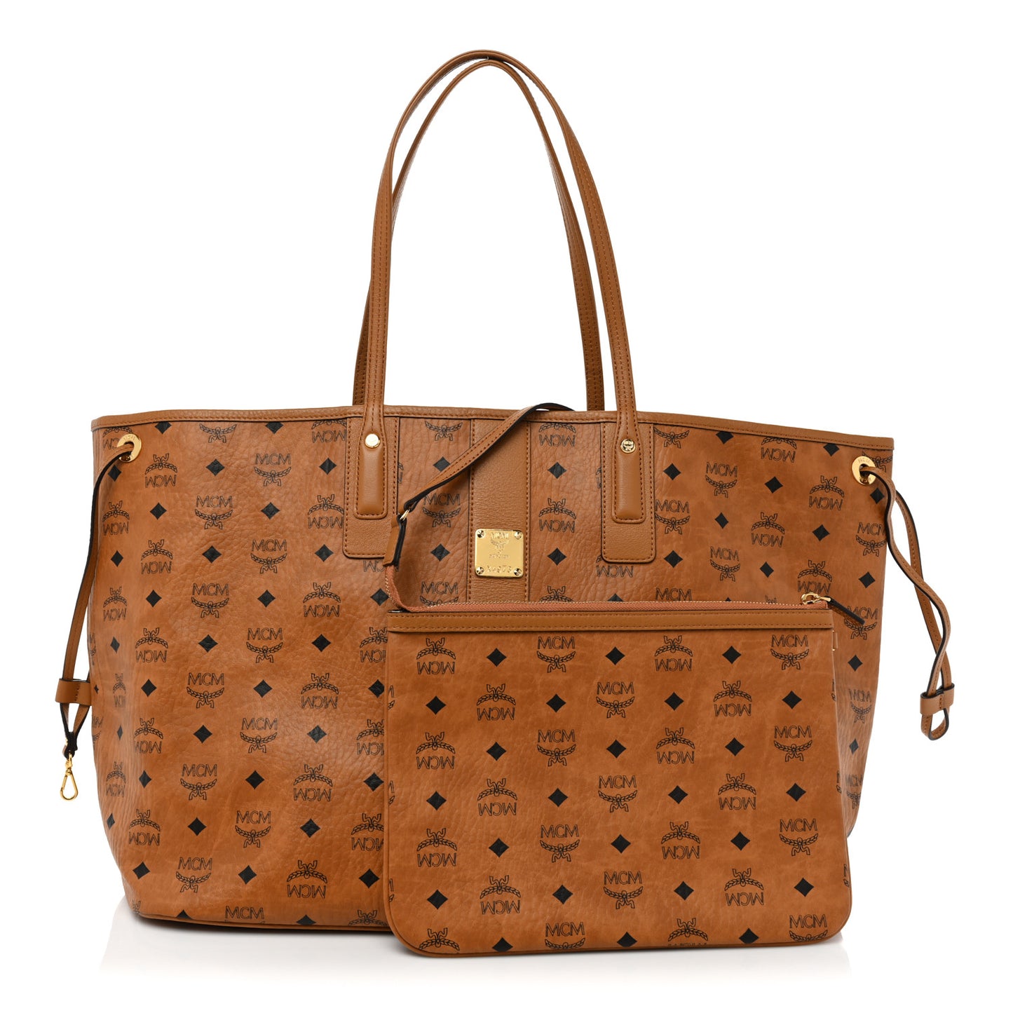 Visetos Large Liz Reversible Shopper Tote Cognac