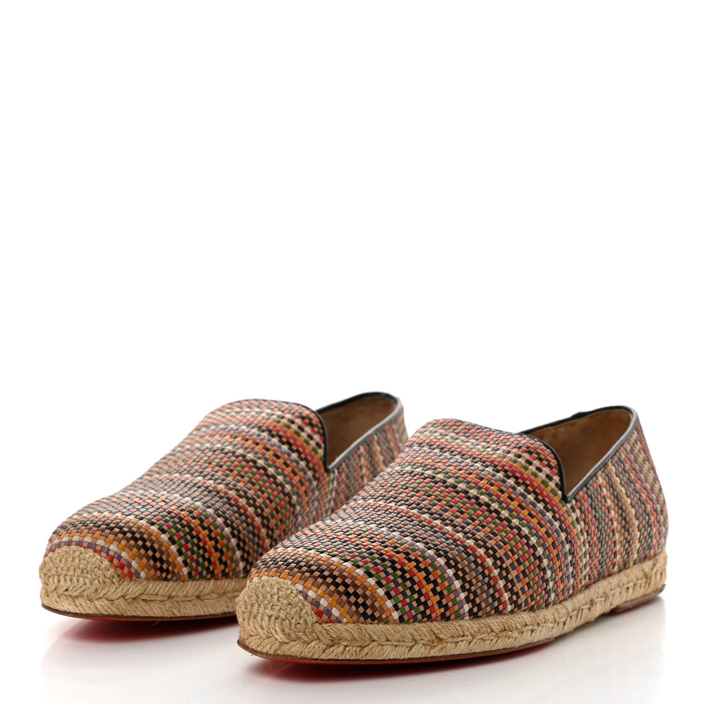 Raffia Mens Relax Flat Espadrilles 44 Multicolor