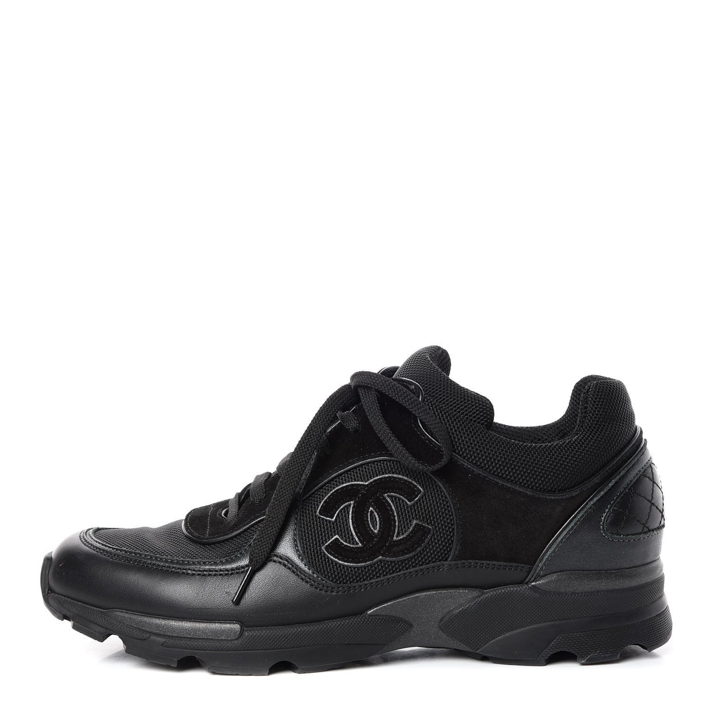Toile Suede Calfskin CC Sneakers 37.5 Black