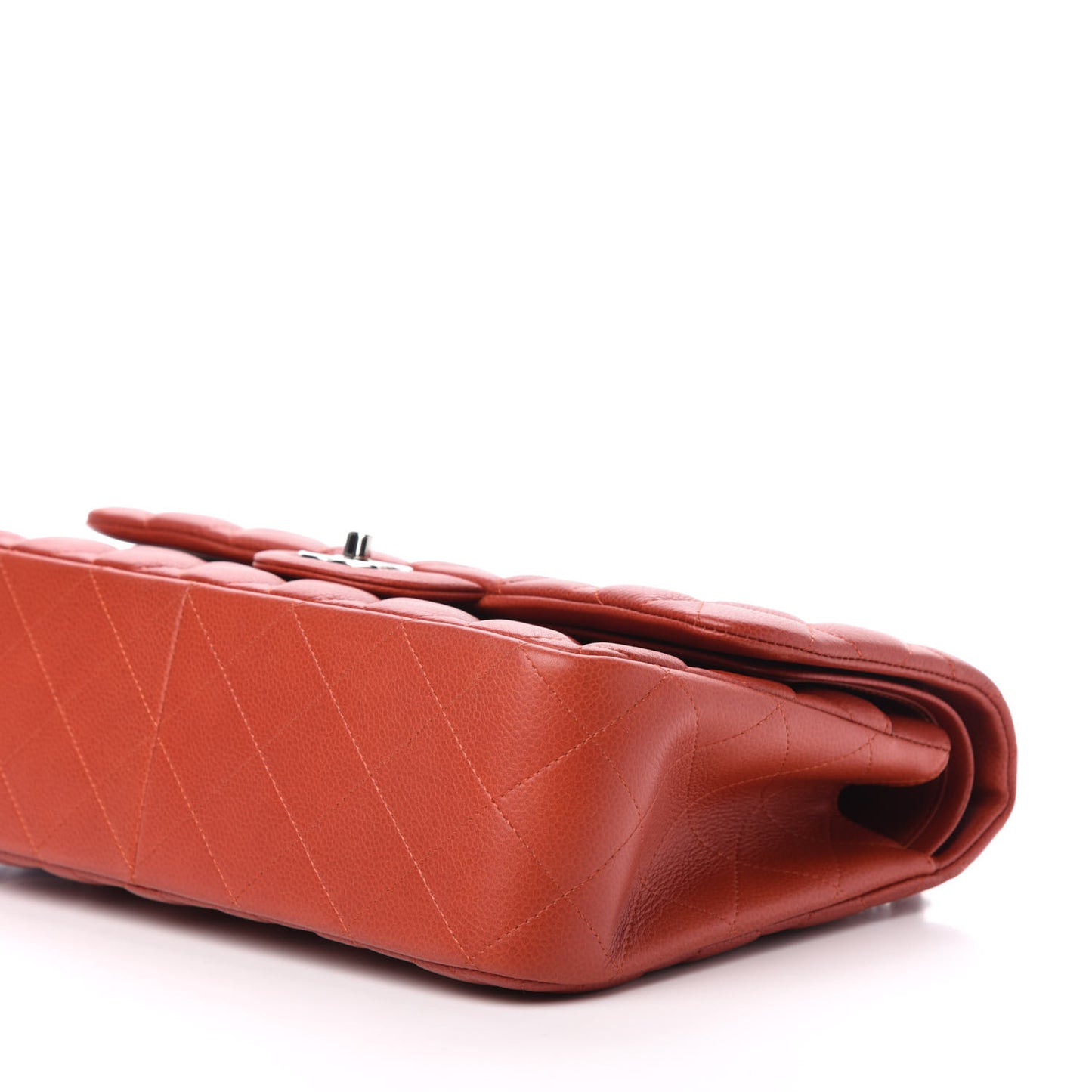 Caviar Quilted Jumbo Double Flap Red