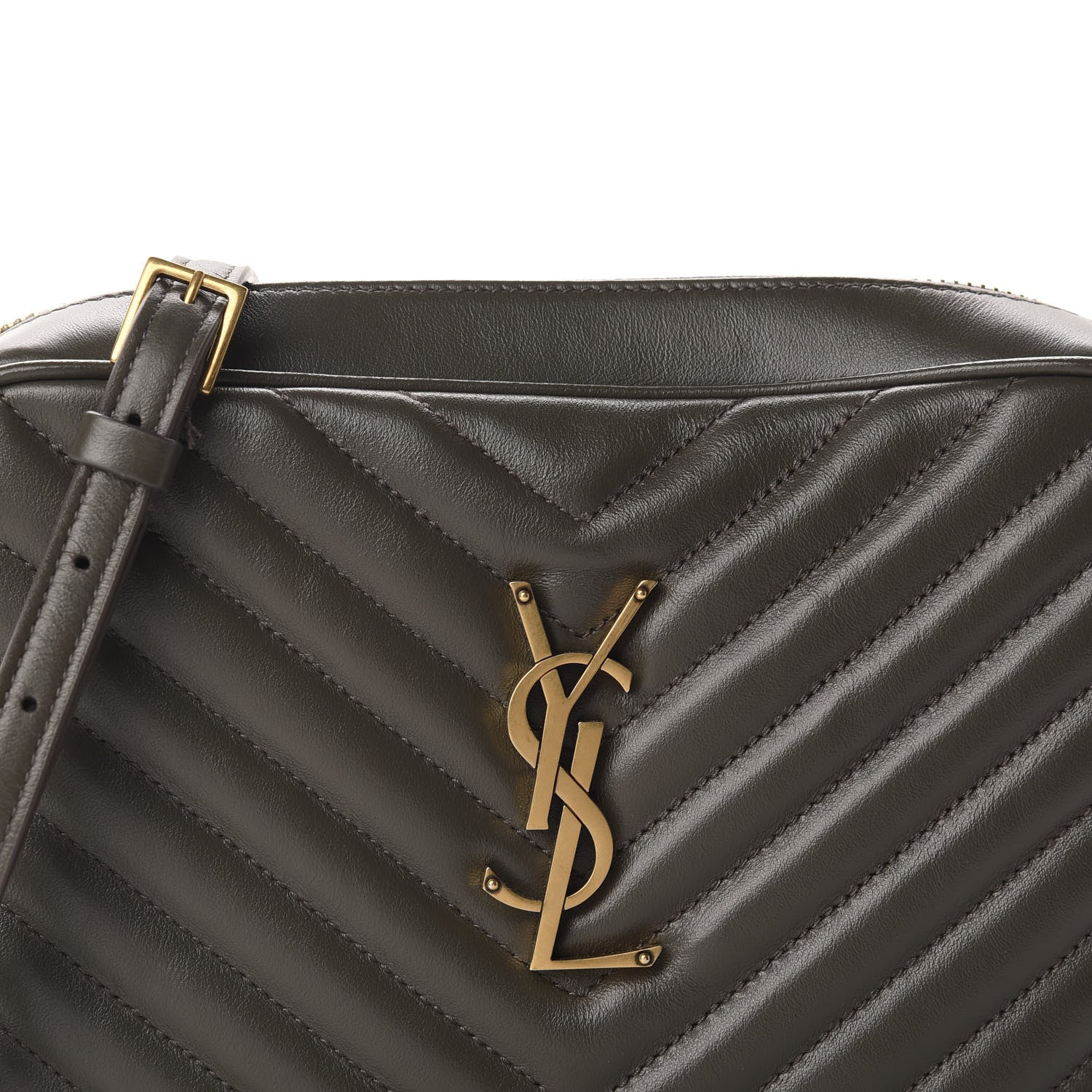 Saint Laurent Calfskin Matelasse Monogram Lou Camera Bag Sea Pebble 10 of 10