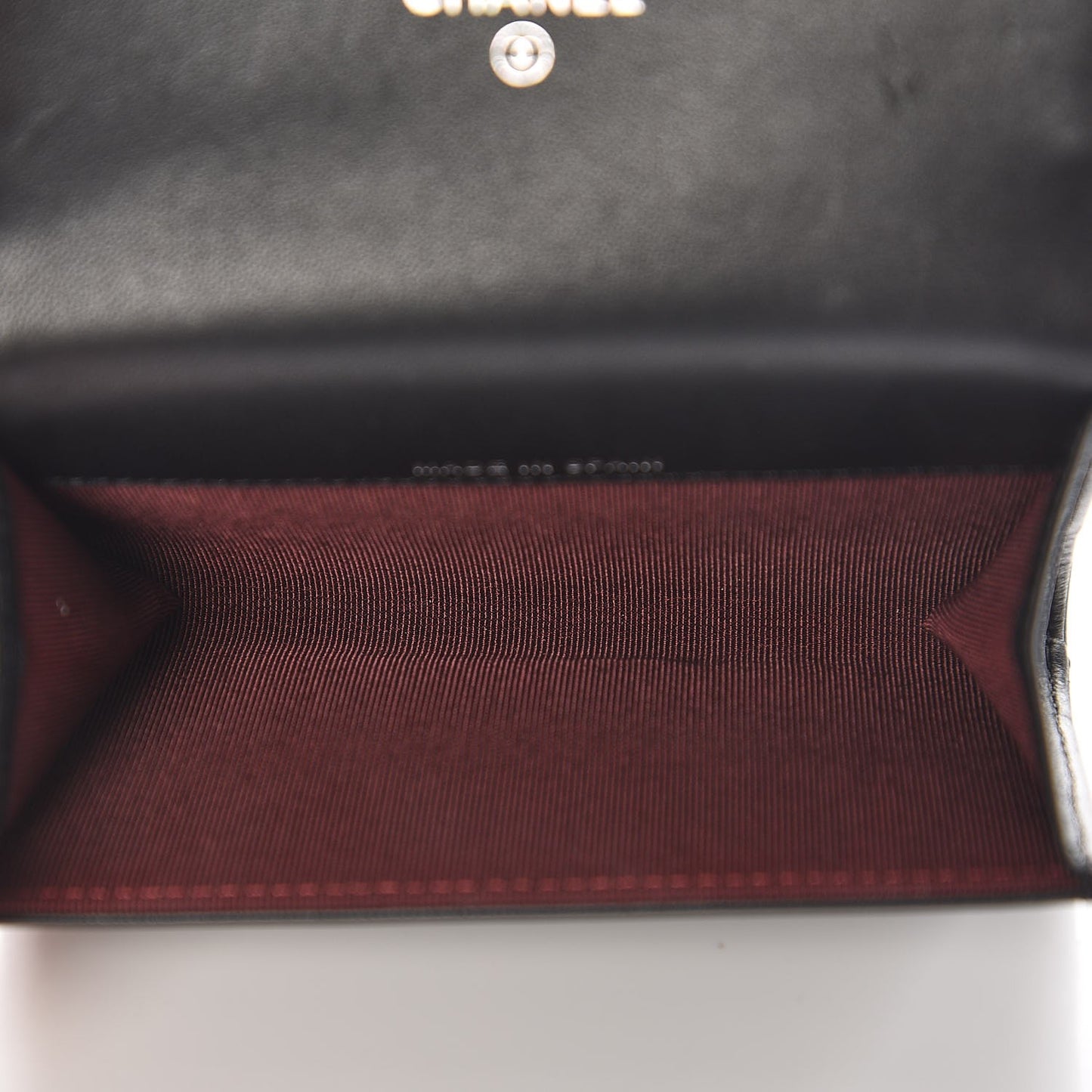 Lambskin Quilted Flap Card Holder Black