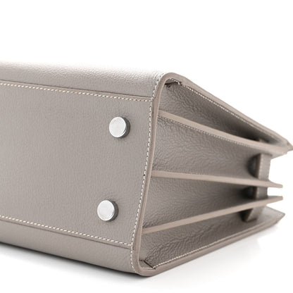 Saint Laurent Grained Calfskin Topstitch Baby Sac De Jour Fog 10 of 12