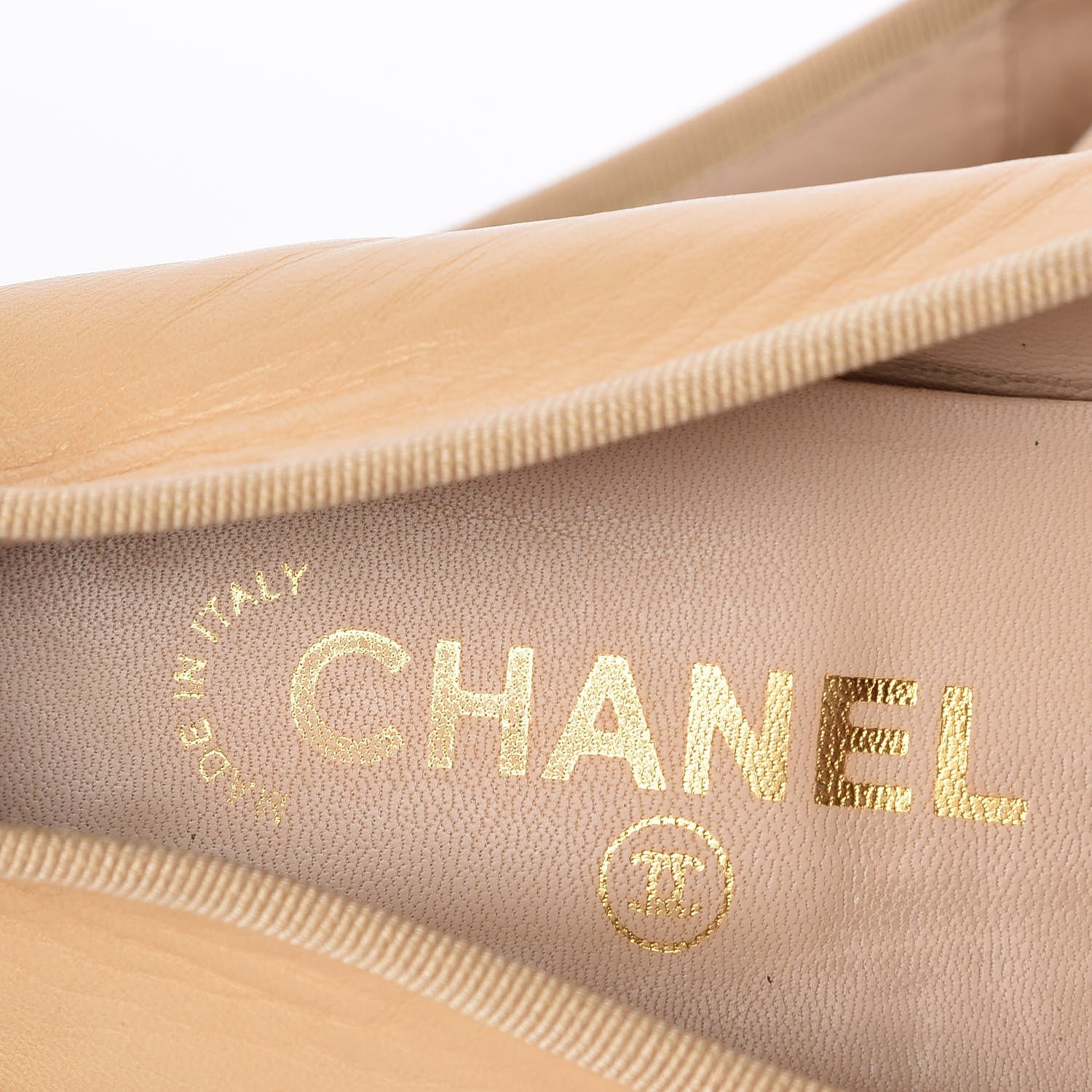 Chanel Lambskin CC Cap Toe Ballerina Flats 40.5 Beige Black 7 of 9
