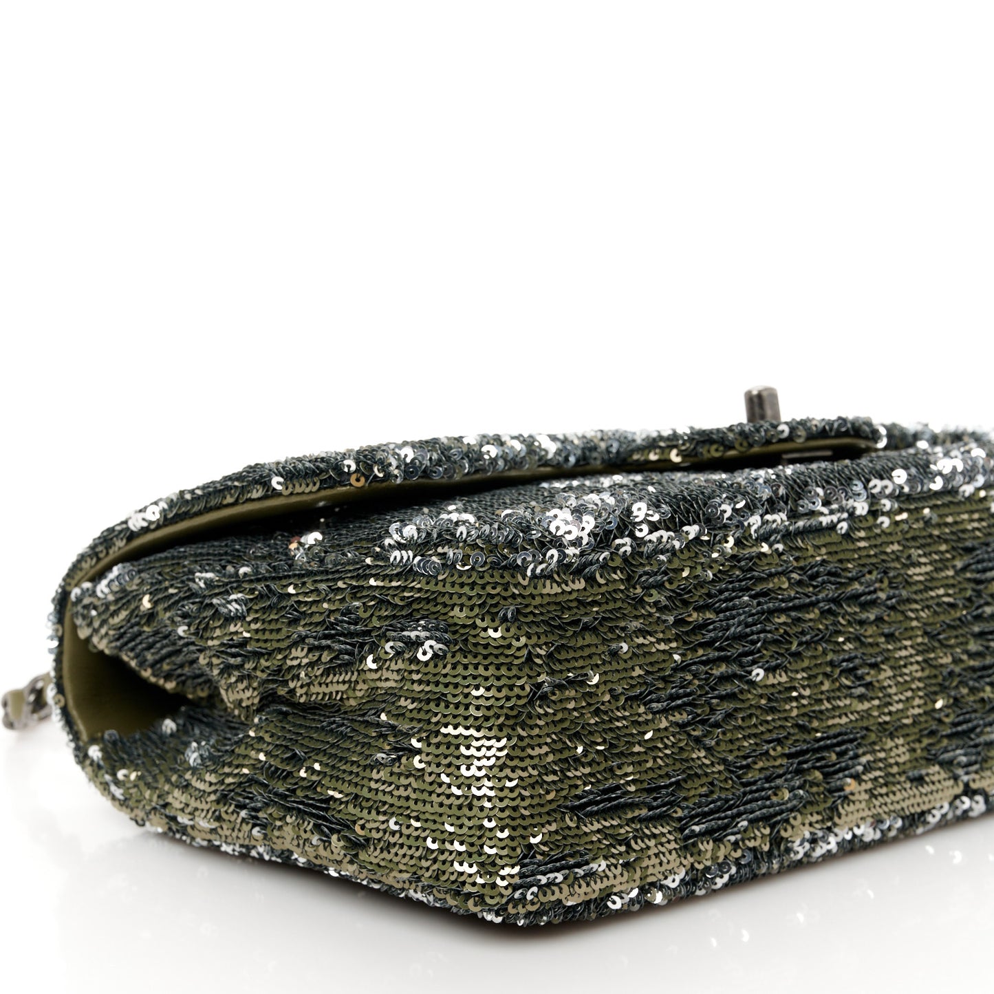 Sequin Coco Cuba Medium Single Flap Khaki