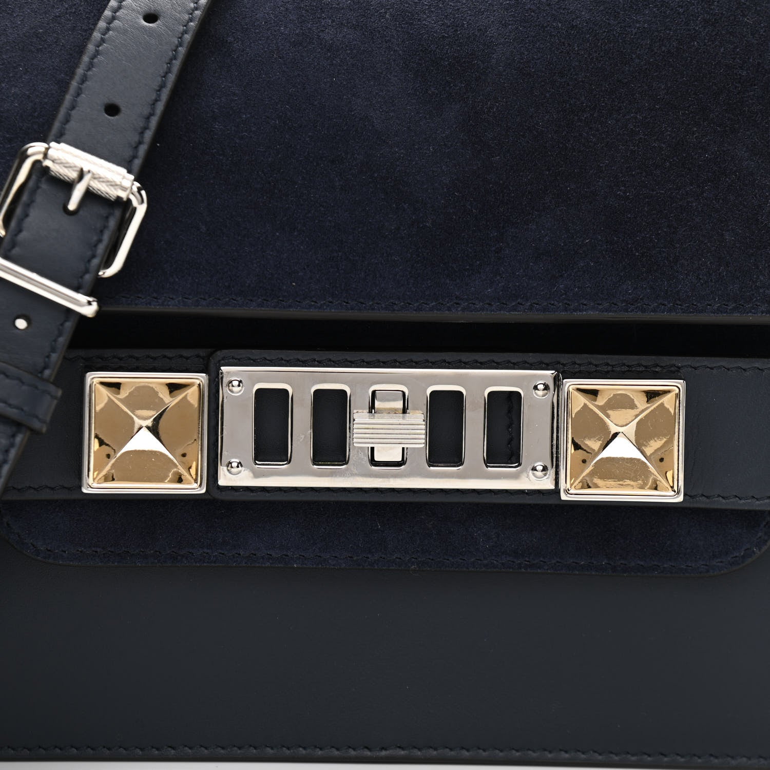 Proenza Schouler Suede Calfskin Mini PS11 Classic Shoulder Bag Dark Navy 8 of 11