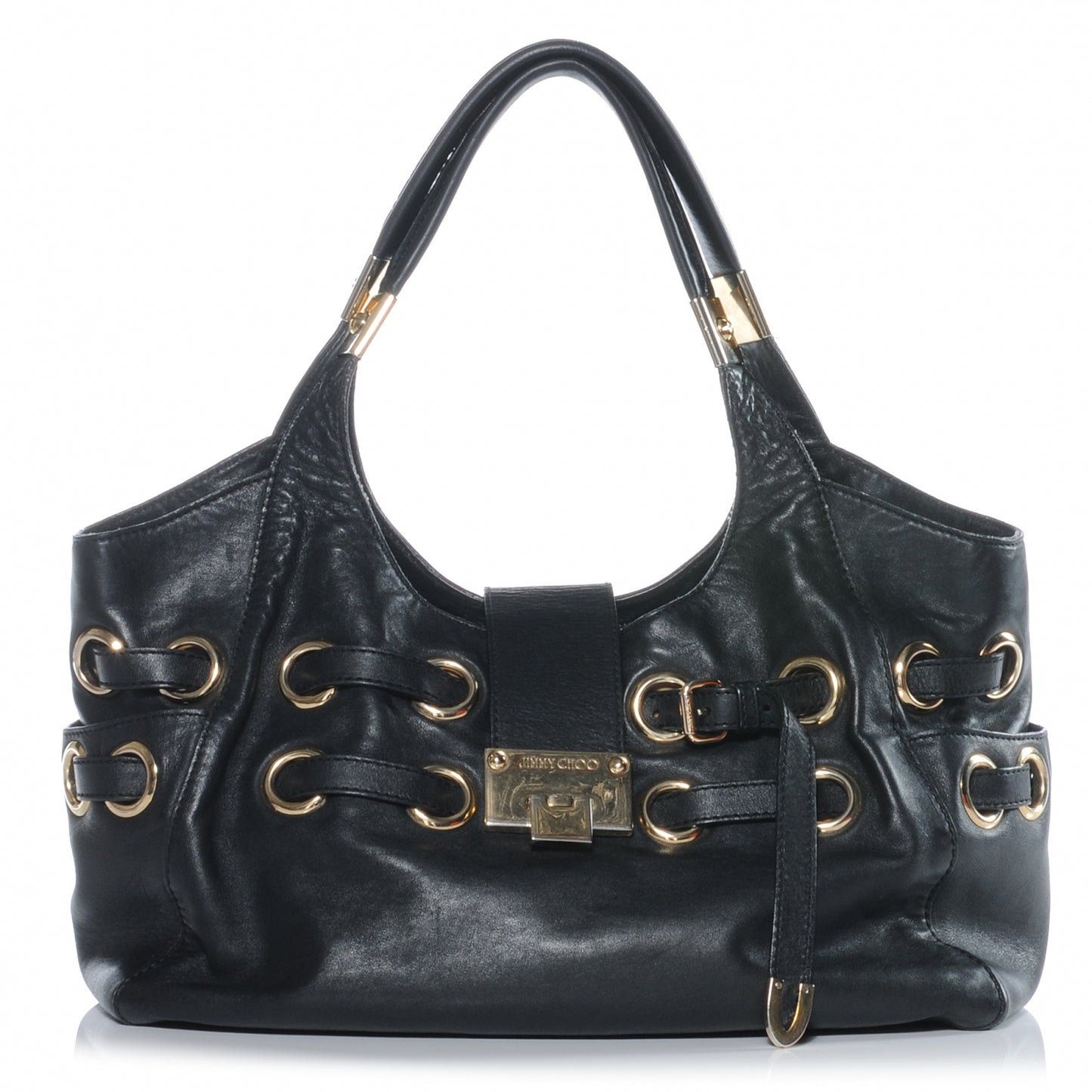 Leather Radiant Hobo Black