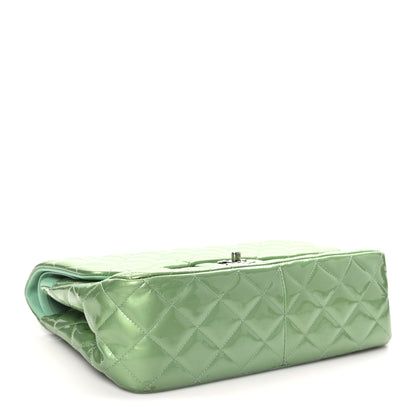 Chanel Patent Calfskin Quilted Jumbo Double Flap Green 4 of 11