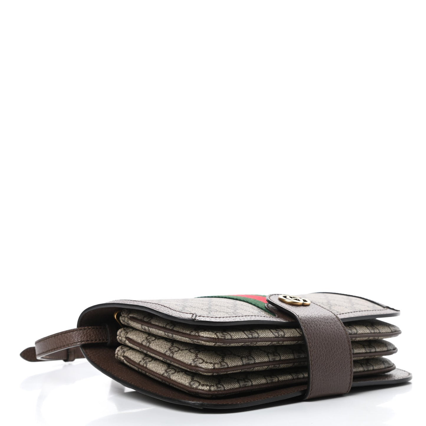 GG Supreme Monogram Web Ophidia Flap Messenger Bag Beige New Acero