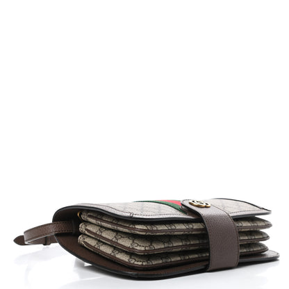 Gucci GG Supreme Monogram Web Ophidia Flap Messenger Bag Beige New Acero 4 of 18