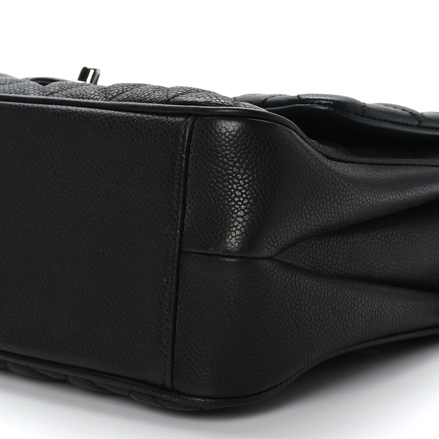 Caviar Quilted Medium Rock In Rome Single Flap Black