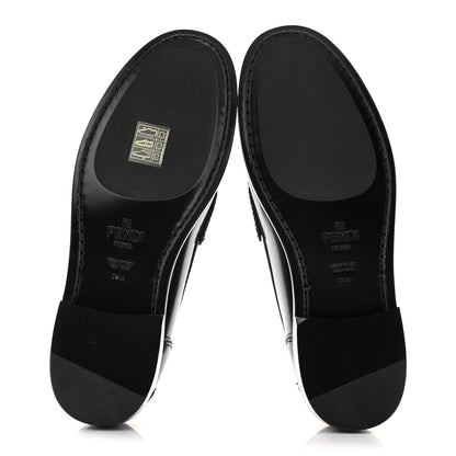 Fendi Vitello Logo Loafers 35.5 Black 5 of 10