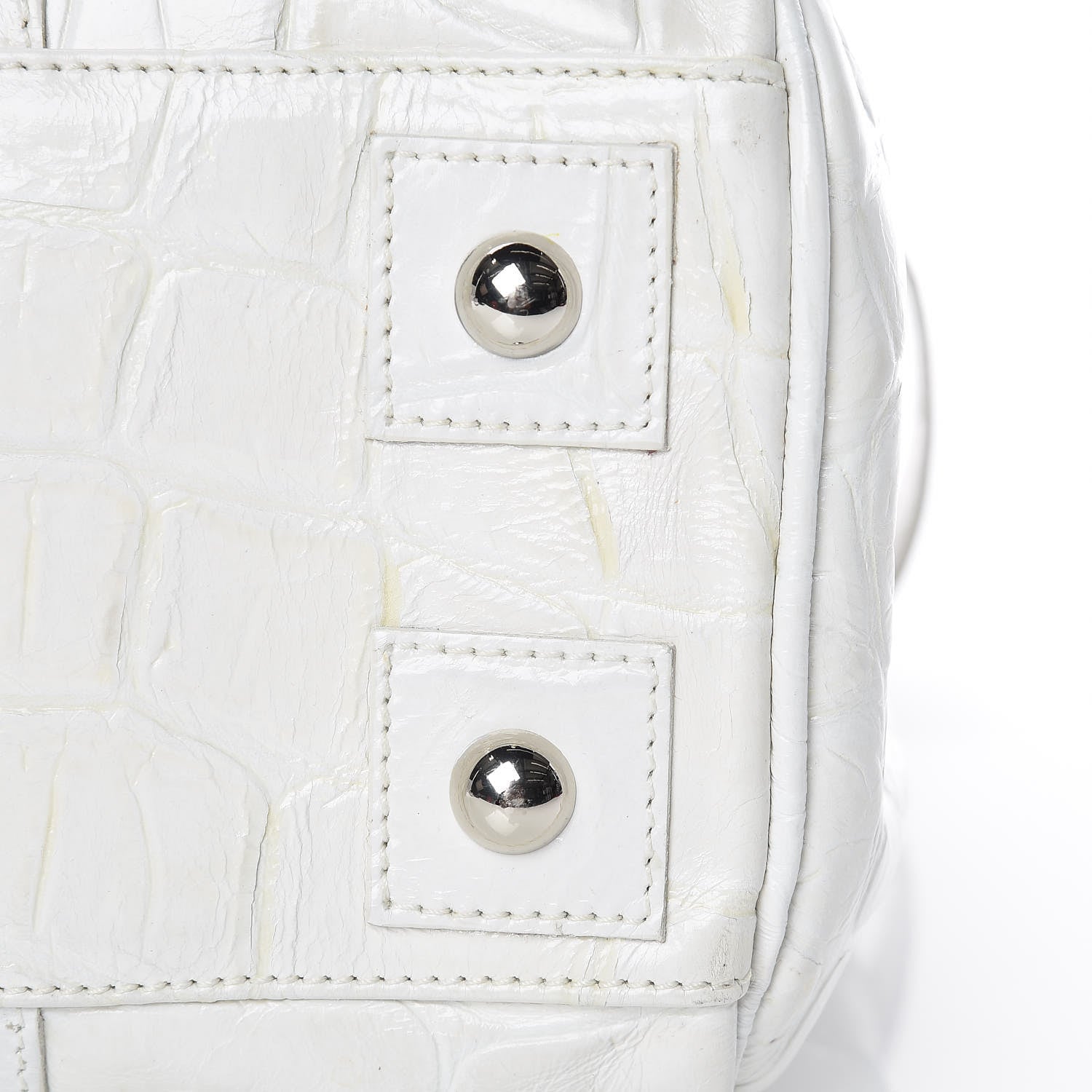 Mulberry Calfskin Crocodile Embossed Bayswater White 14 of 19