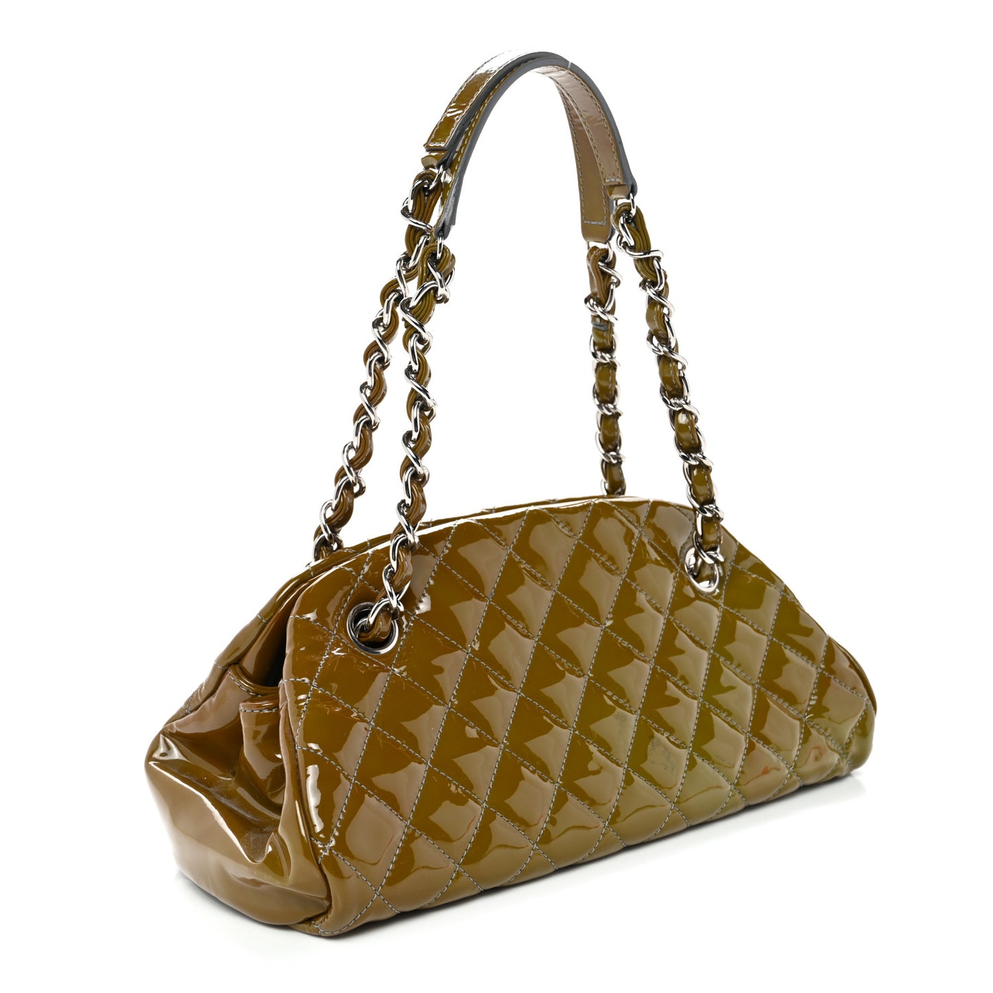 Patent Quilted Small Just Mademoiselle Light Khaki